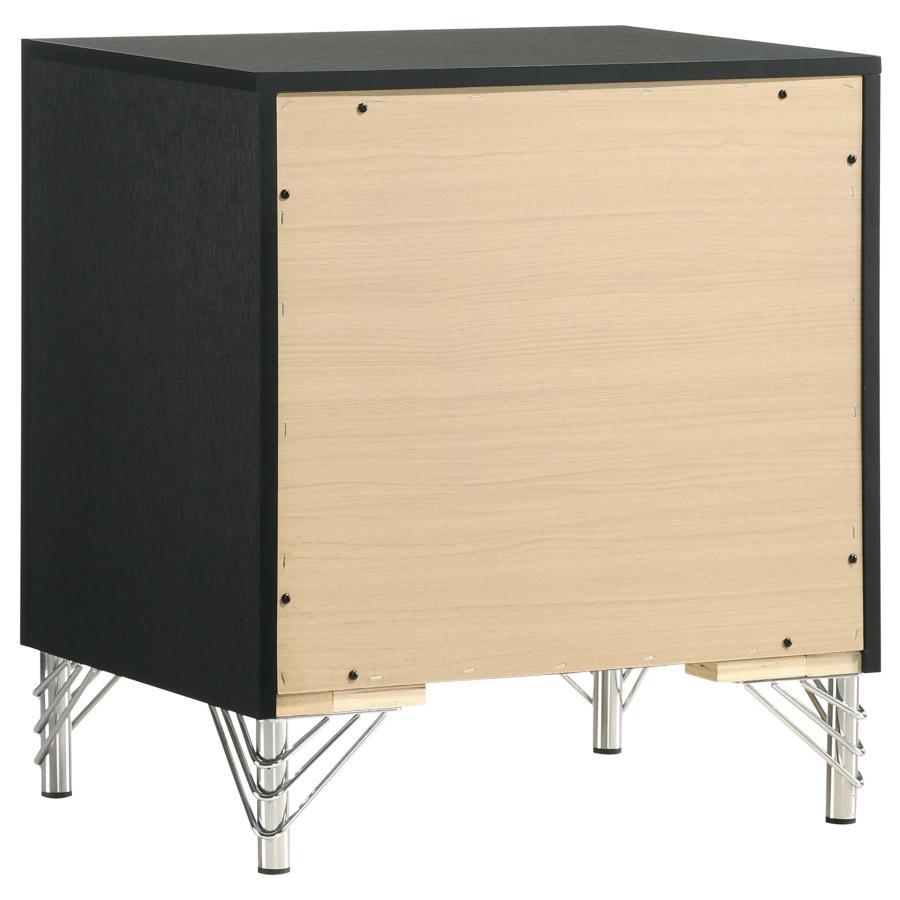 Lucia - 2 - Drawer Nightstand Bedside Table - Black Accent Nightstand modern furniture Contempo Furniture