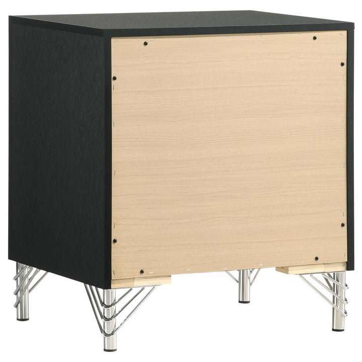 Lucia - 2 - Drawer Nightstand Bedside Table - Black Accent Nightstand modern furniture Contempo Furniture