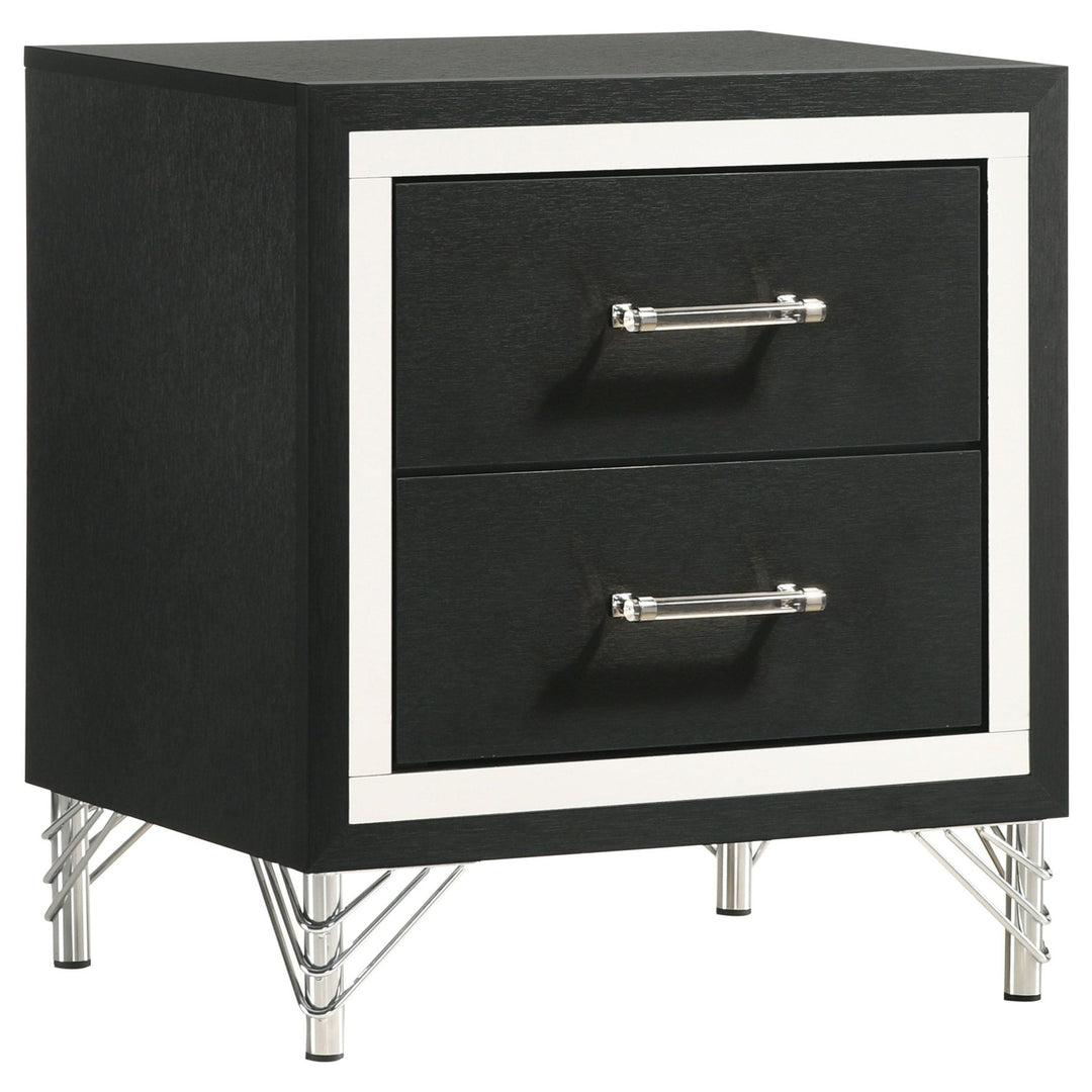 Lucia - 2 - Drawer Nightstand Bedside Table - Black Accent Nightstand modern furniture Contempo Furniture