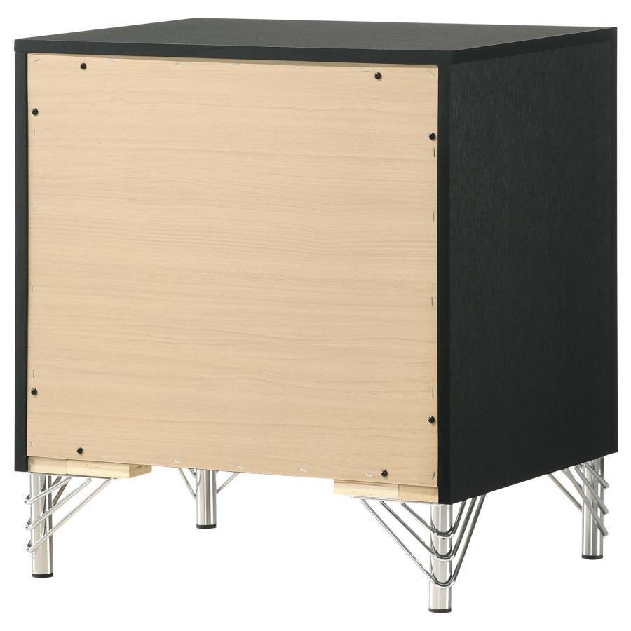 Lucia - 2 - Drawer Nightstand Bedside Table - Black Accent Nightstand modern furniture Contempo Furniture