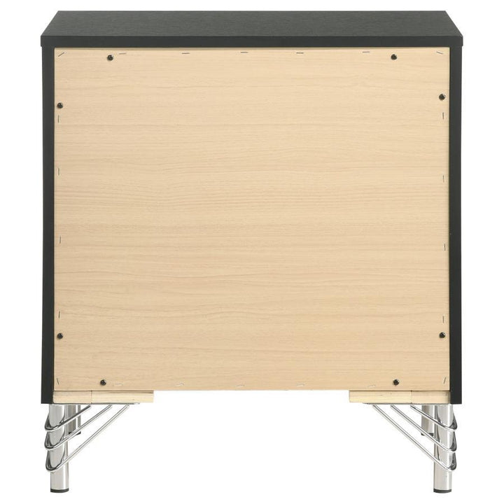 Lucia - 2 - Drawer Nightstand Bedside Table - Black Accent Nightstand modern furniture Contempo Furniture
