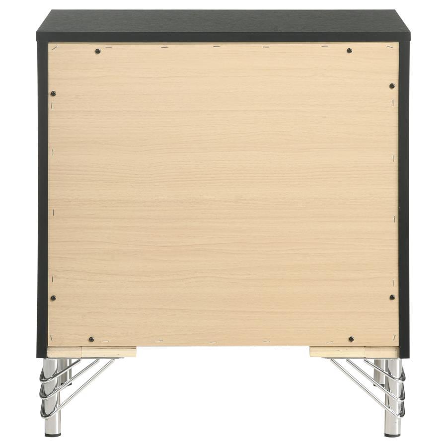 Lucia - 2 - Drawer Nightstand Bedside Table - Black Accent Nightstand modern furniture Contempo Furniture