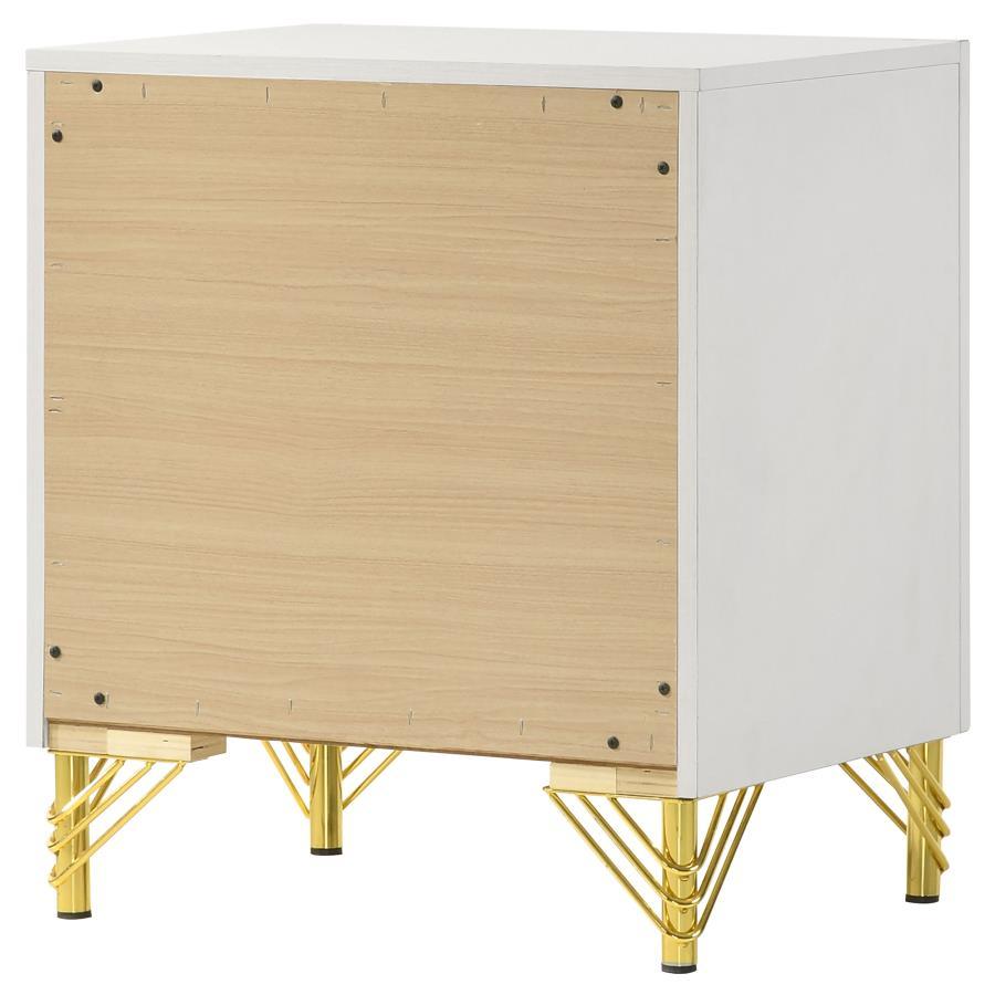Lucia - 2 - Drawer Nightstand - White Accent Nightstand modern furniture Contempo Furniture