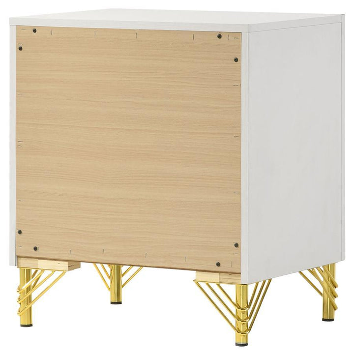 Lucia - 2 - Drawer Nightstand - White Accent Nightstand modern furniture Contempo Furniture