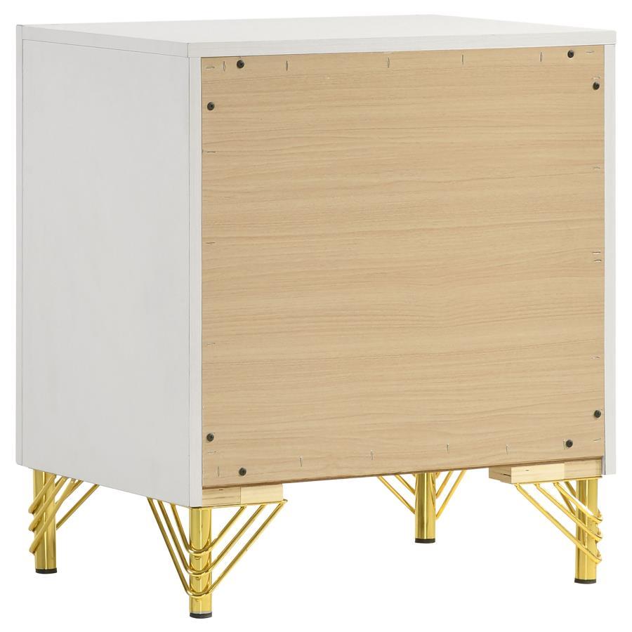 Lucia - 2 - Drawer Nightstand - White Accent Nightstand modern furniture Contempo Furniture