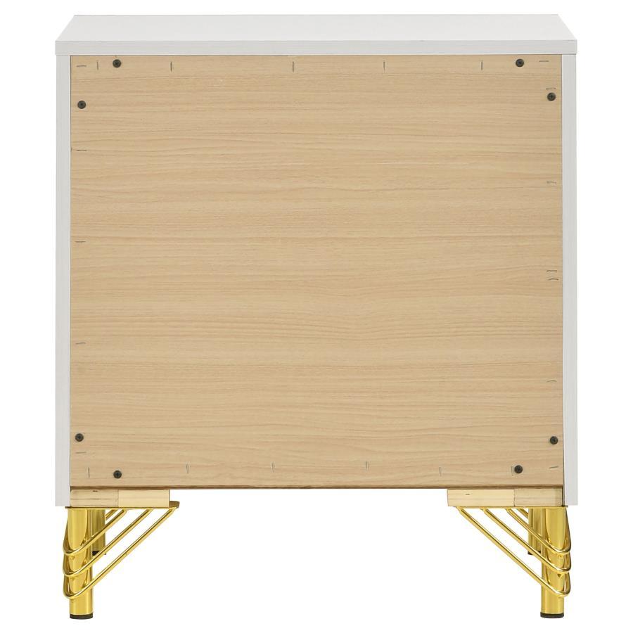 Lucia - 2 - Drawer Nightstand - White Accent Nightstand modern furniture Contempo Furniture