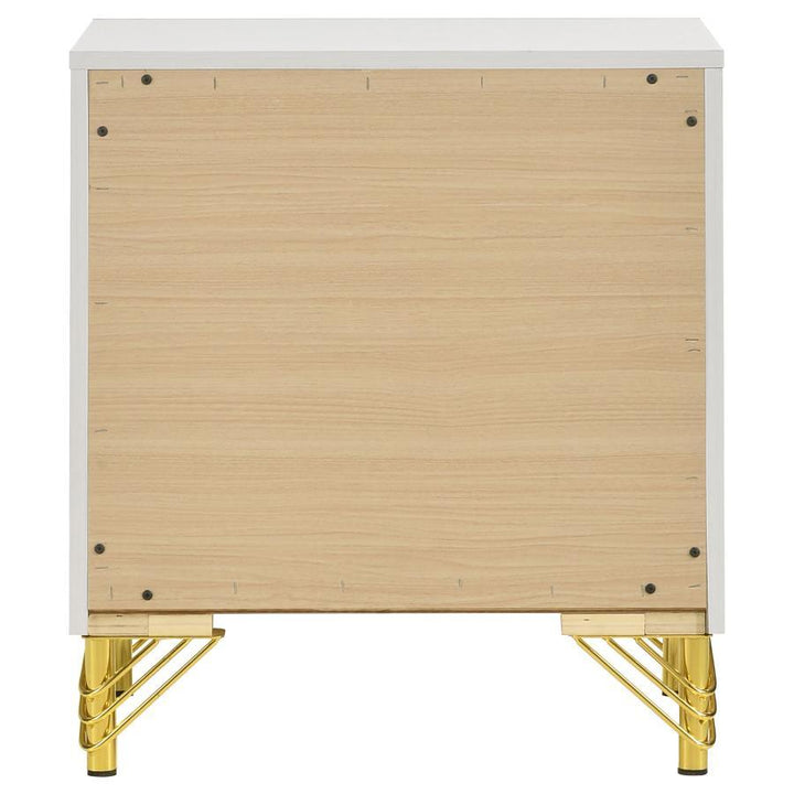 Lucia - 2 - Drawer Nightstand - White Accent Nightstand modern furniture Contempo Furniture