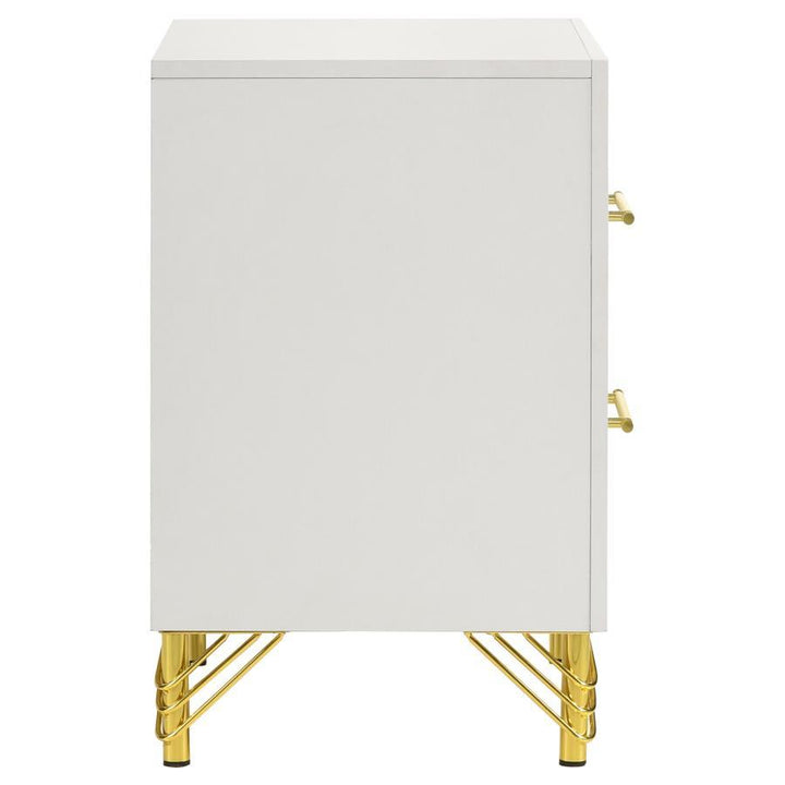 Lucia - 2 - Drawer Nightstand - White Accent Nightstand modern furniture Contempo Furniture