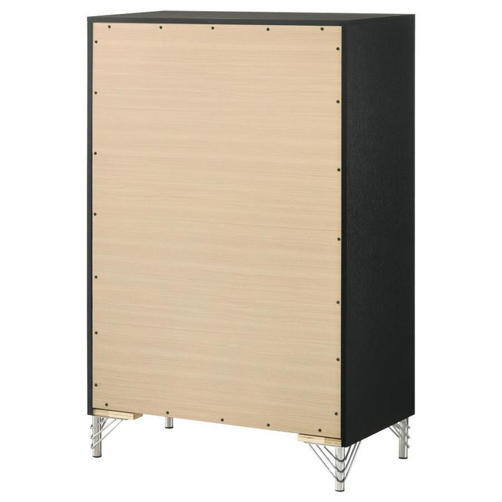 Lucia - 5 - Drawer Bedroom Chest Of Drawers - Black Accent Chest modern furniture Contempo Furniture