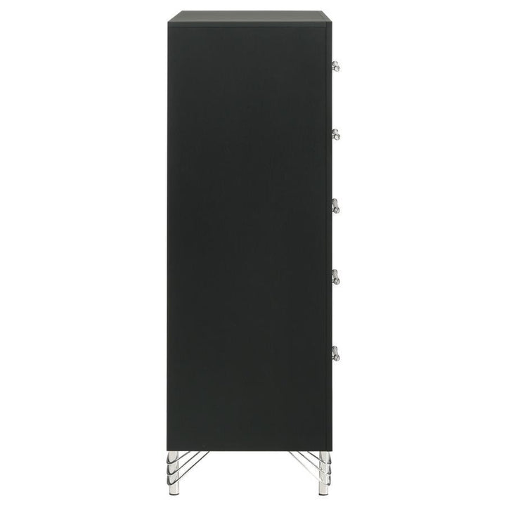 Lucia - 5 - Drawer Bedroom Chest Of Drawers - Black Accent Chest modern furniture Contempo Furniture