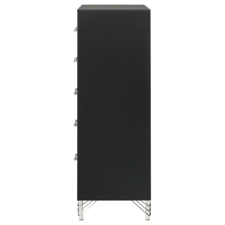 Lucia - 5 - Drawer Bedroom Chest Of Drawers - Black Accent Chest modern furniture Contempo Furniture