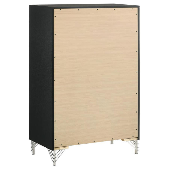 Lucia - 5 - Drawer Bedroom Chest Of Drawers - Black Accent Chest modern furniture Contempo Furniture