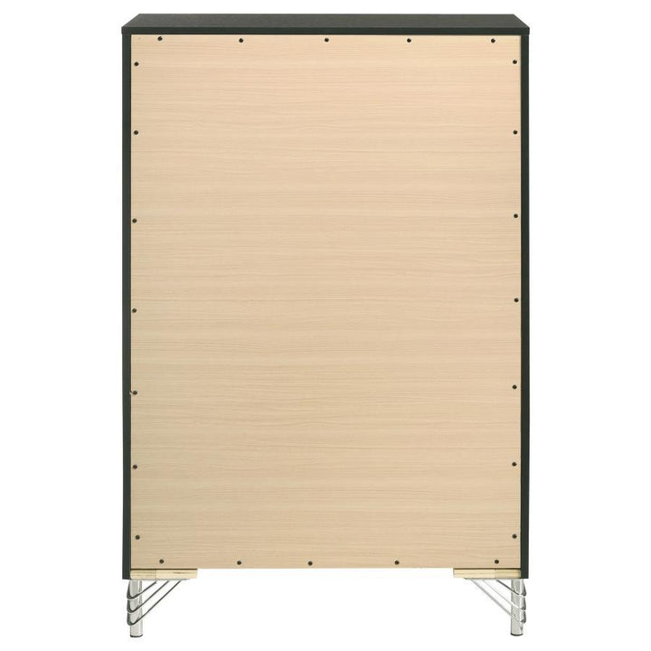 Lucia - 5 - Drawer Bedroom Chest Of Drawers - Black Accent Chest modern furniture Contempo Furniture