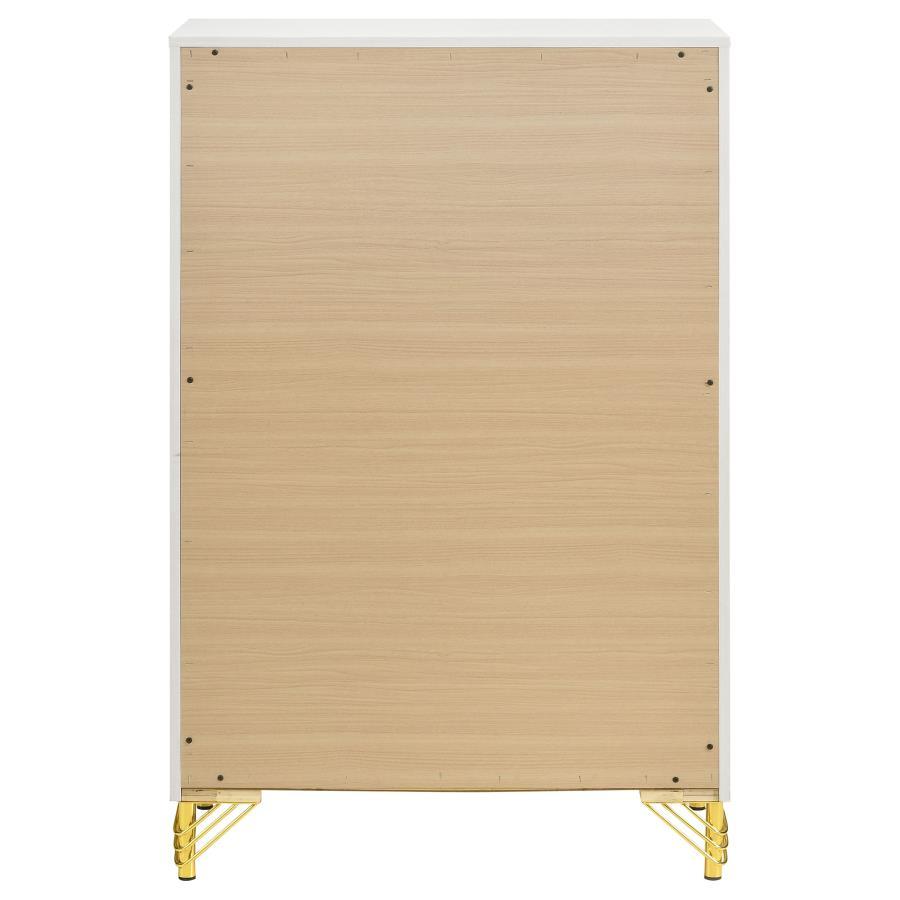 Lucia - 5 - Drawer Bedroom Chest - White Accent Chest modern furniture Contempo Furniture