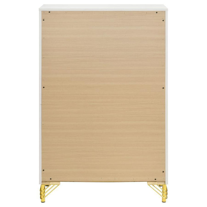 Lucia - 5 - Drawer Bedroom Chest - White Accent Chest modern furniture Contempo Furniture
