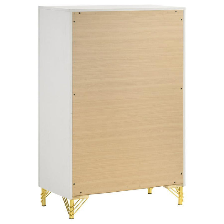Lucia - 5 - Drawer Bedroom Chest - White Accent Chest modern furniture Contempo Furniture