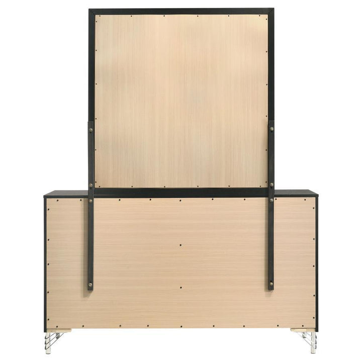 Lucia - 6 - Drawer Dresser And Mirror - Black Dresser &amp; Mirror modern furniture Contempo Furniture