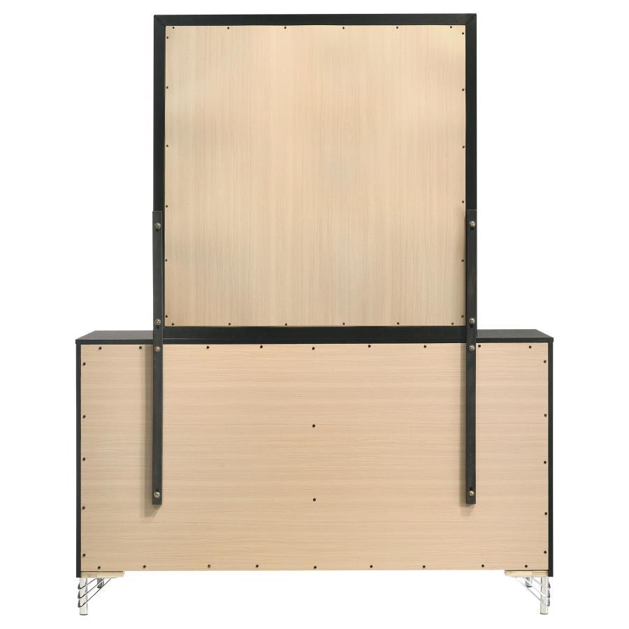 Lucia - 6 - Drawer Dresser And Mirror - Black Dresser & Mirror modern furniture Contempo Furniture