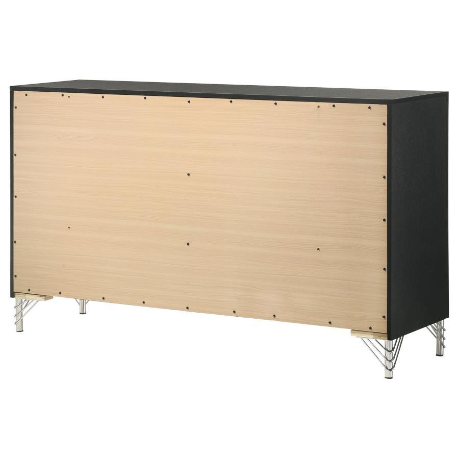Lucia - 6 - Drawer Dresser Cabinet - Black Dressers modern furniture Contempo Furniture
