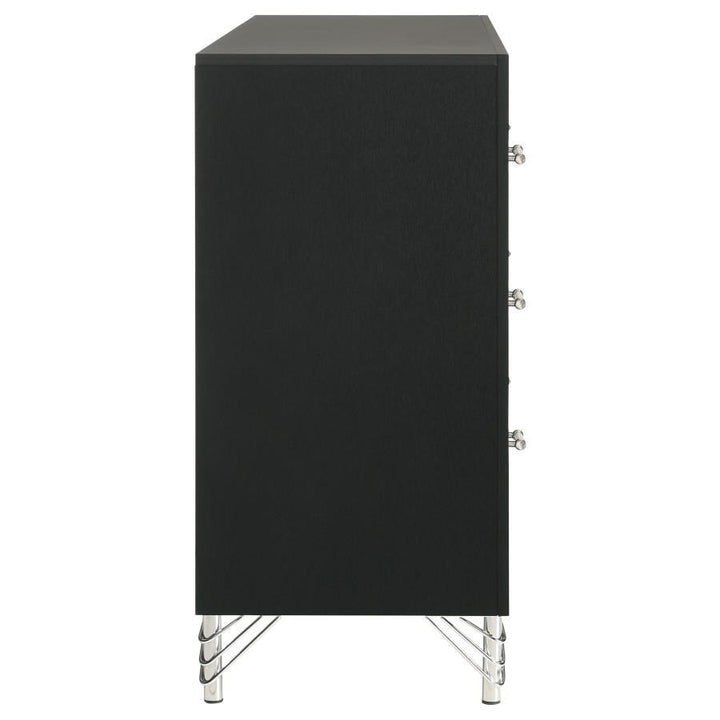 Lucia - 6 - Drawer Dresser Cabinet - Black Dressers modern furniture Contempo Furniture