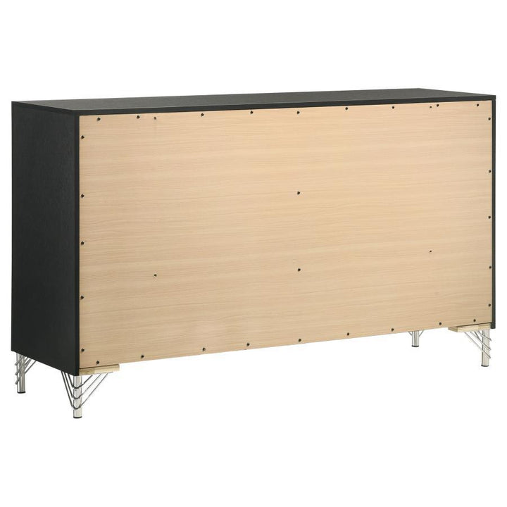 Lucia - 6 - Drawer Dresser Cabinet - Black Dressers modern furniture Contempo Furniture