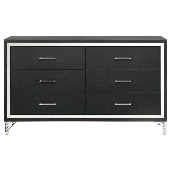 Lucia - 6 - Drawer Dresser Cabinet - Black Dressers modern furniture Contempo Furniture