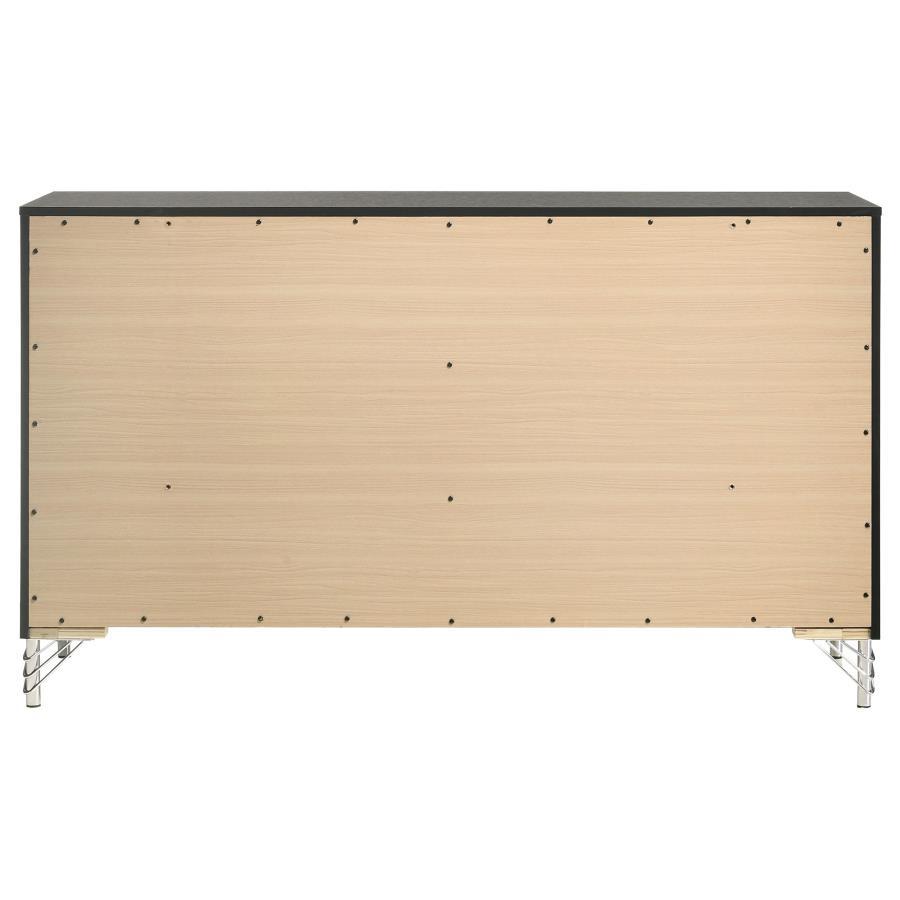 Lucia - 6 - Drawer Dresser Cabinet - Black Dressers modern furniture Contempo Furniture