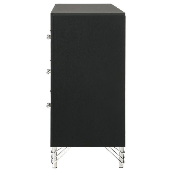 Lucia - 6 - Drawer Dresser Cabinet - Black Dressers modern furniture Contempo Furniture