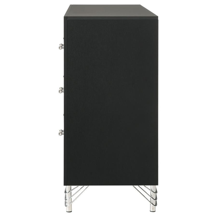 Lucia - 6 - Drawer Dresser Cabinet - Black Dressers modern furniture Contempo Furniture