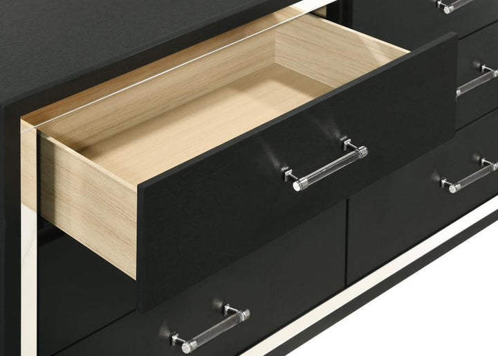 Lucia - 6 - Drawer Dresser Cabinet - Black Dressers modern furniture Contempo Furniture