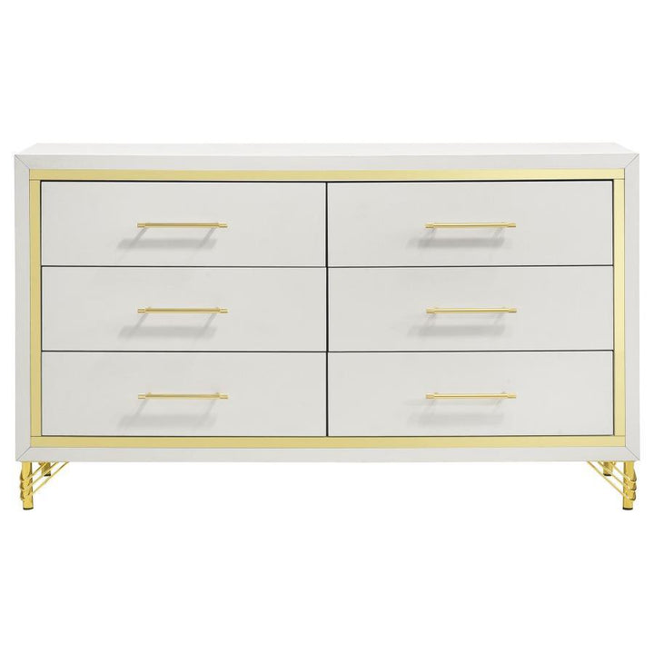 Lucia - 6 - Drawer Dresser - White Dressers modern furniture Contempo Furniture
