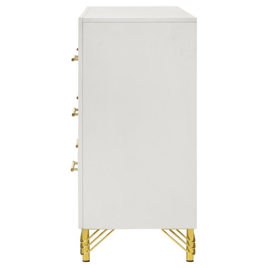 Lucia - 6 - Drawer Dresser - White Dressers modern furniture Contempo Furniture