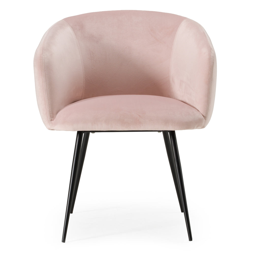 Luzerne - Modern Pink Velvet Dining Chair - View 2
