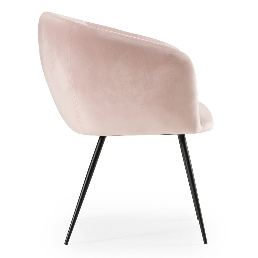 Luzerne - Modern Pink Velvet Dining Chair - View 3