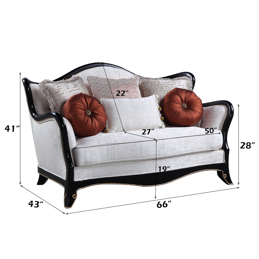 Nurmive Loveseat with 6 Pillows