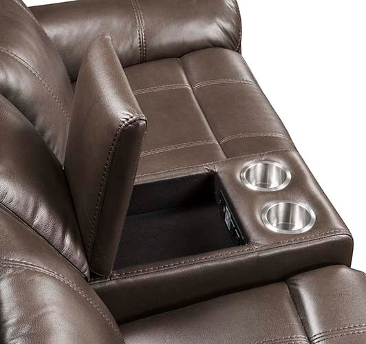 Lydia Motion Loveseat with USB & Console