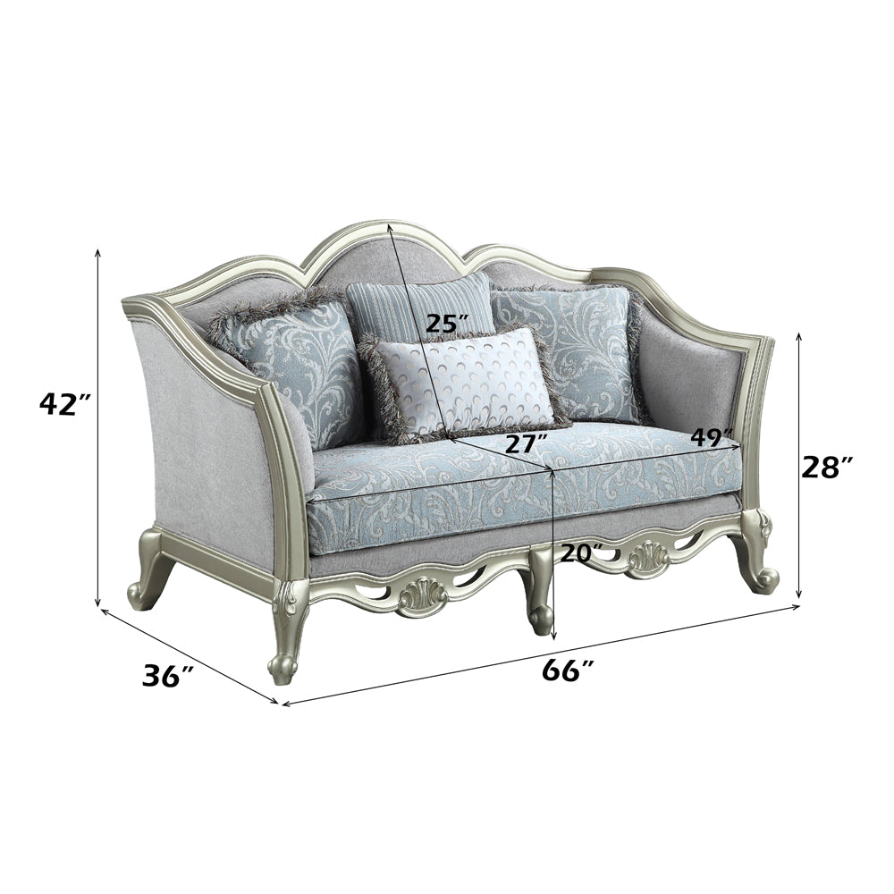 Qunsia Loveseat with 4 Pillows