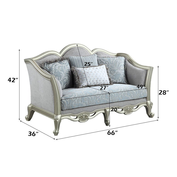 Qunsia Loveseat with 4 Pillows