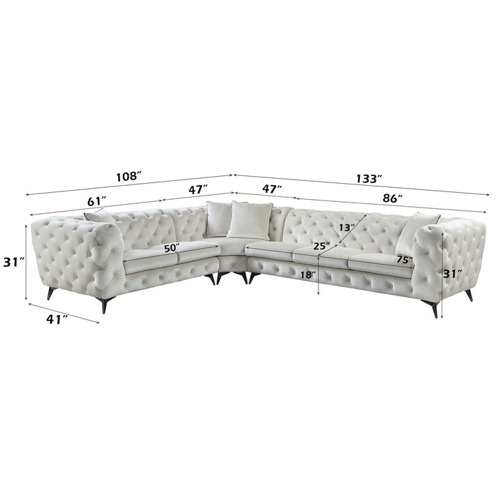 Atronia Sectional Sofa with 4 Pillows