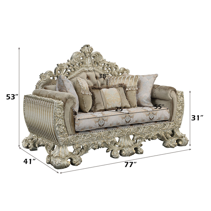 Sorina Loveseat with 5 Pillows