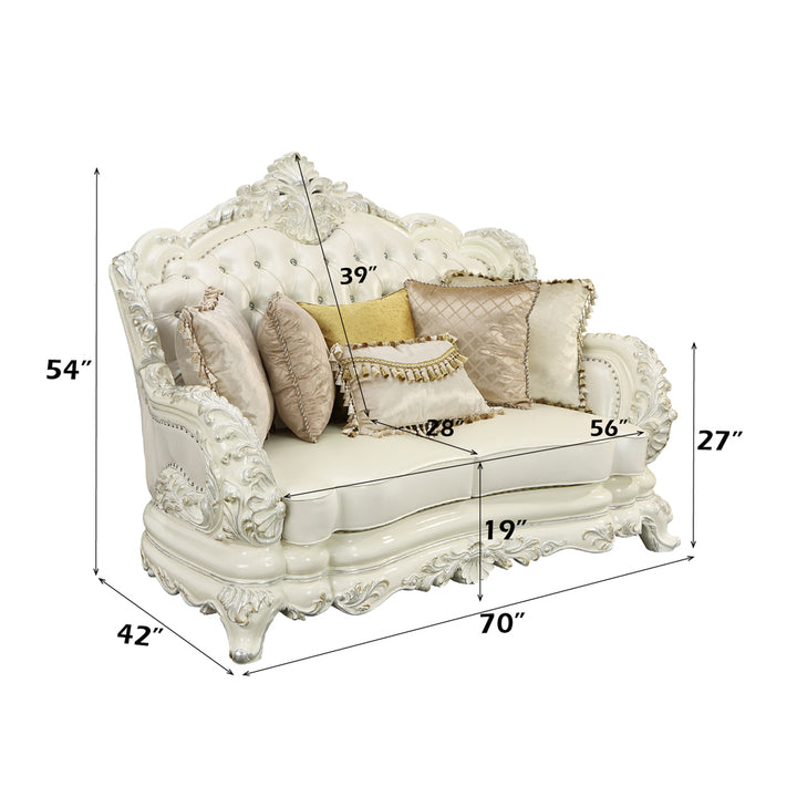 Adara Loveseat with 5 Pillows