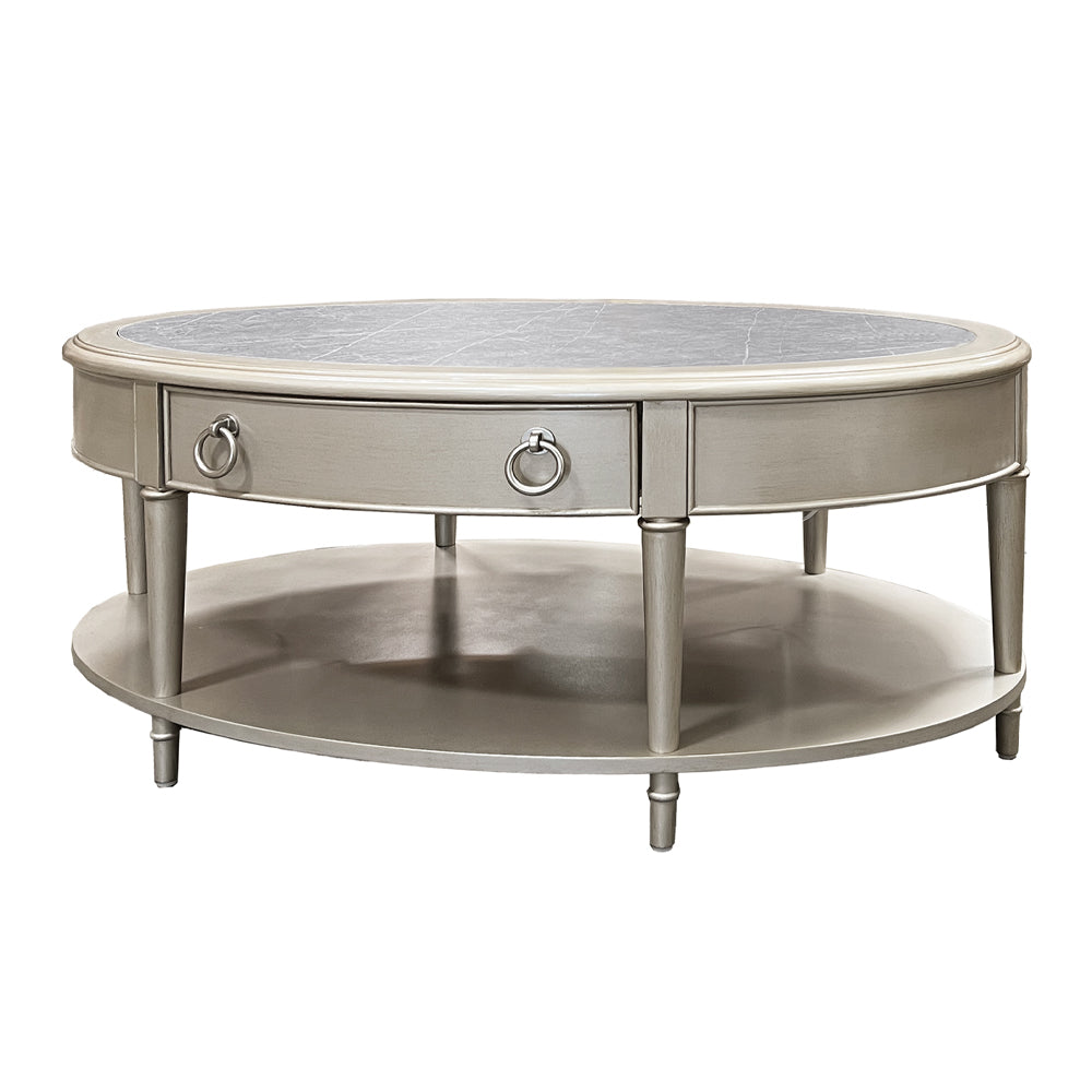Kasa Coffee Table - Sintered Stone & Champagne