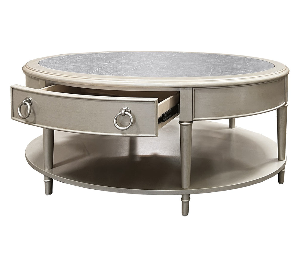 Kasa Coffee Table - Sintered Stone & Champagne