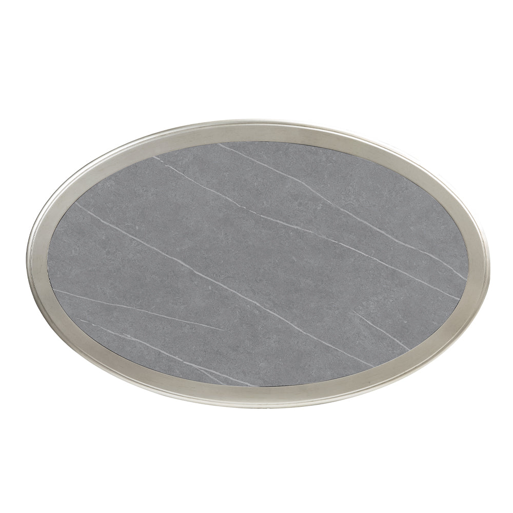 Kasa Coffee Table - Sintered Stone & Champagne