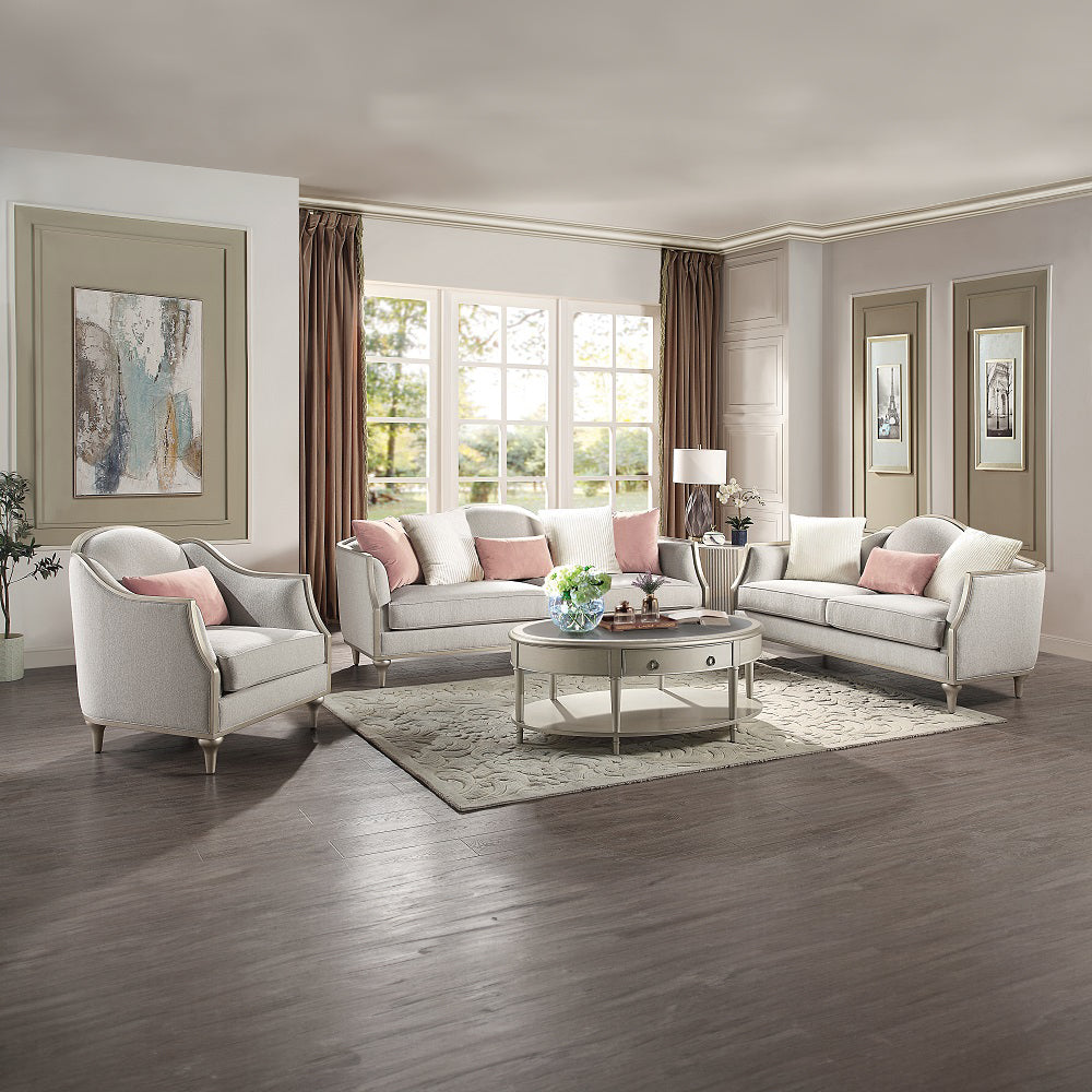 Kasa Coffee Table - Sintered Stone & Champagne