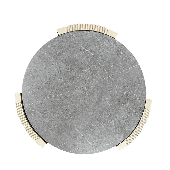 Kasa End Table - Sintered Stone &amp; Champagne