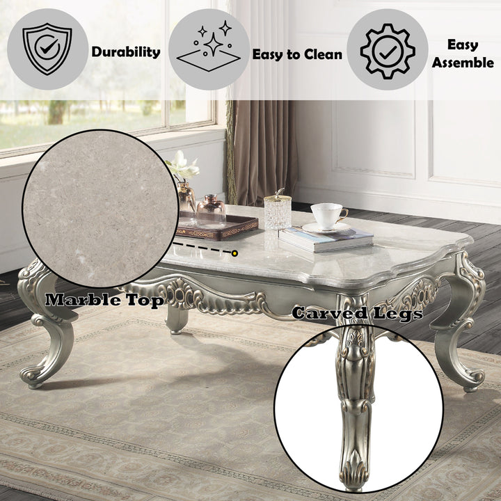 Miliani Coffee Table with Marble Top