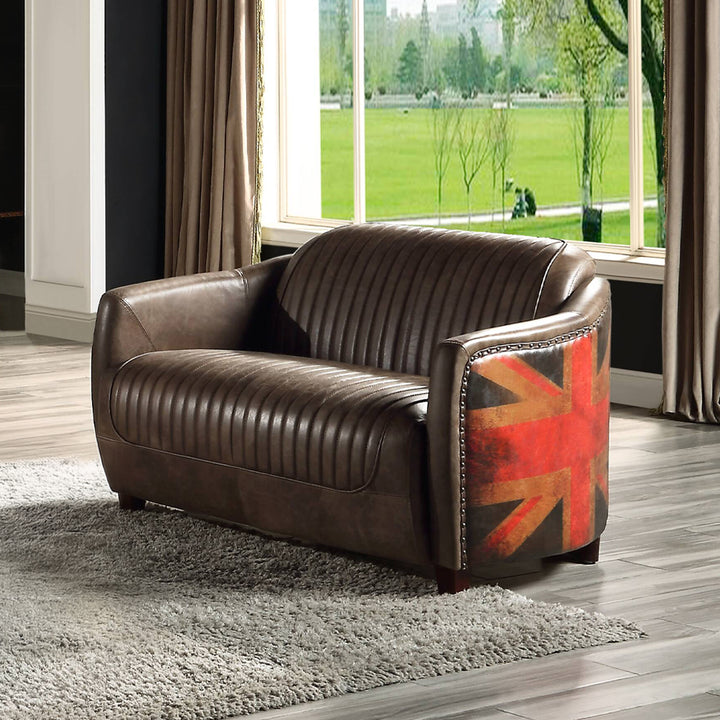 Brancaster Loveseat - Antique Slate Top Grain Leather