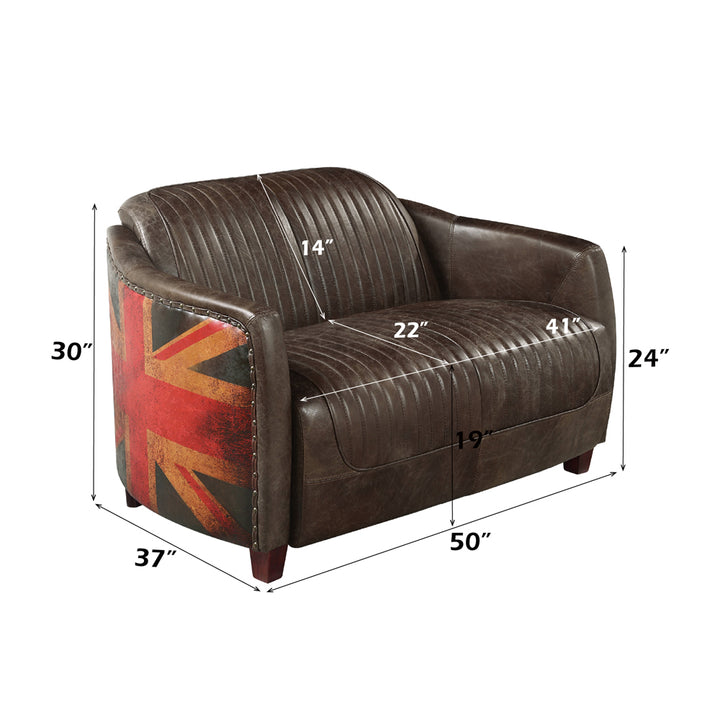 Brancaster Loveseat - Antique Slate Top Grain Leather