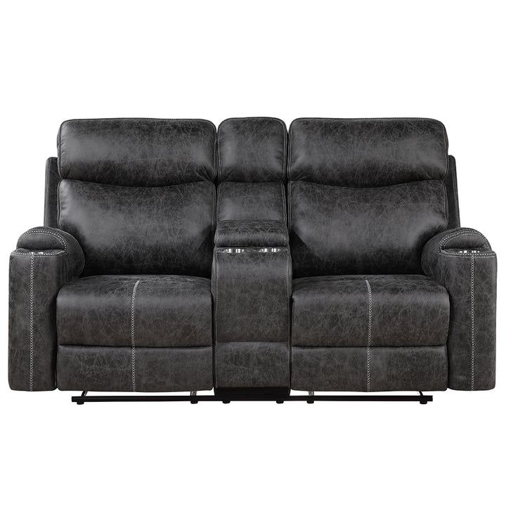 Hirah Motion Loveseat with Console &amp; USB Port